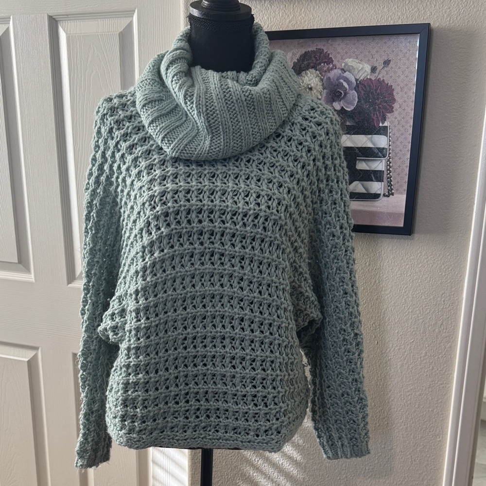 Express Cowl Neck Sweater in Soft Blue
